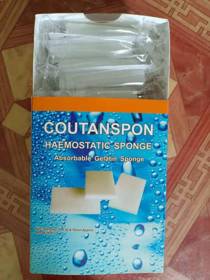 मेडिकल डिस्पोजेबल अवशोषक जिलेटिन हेमोस्टैटिक स्पंज 70x50x10mm 1