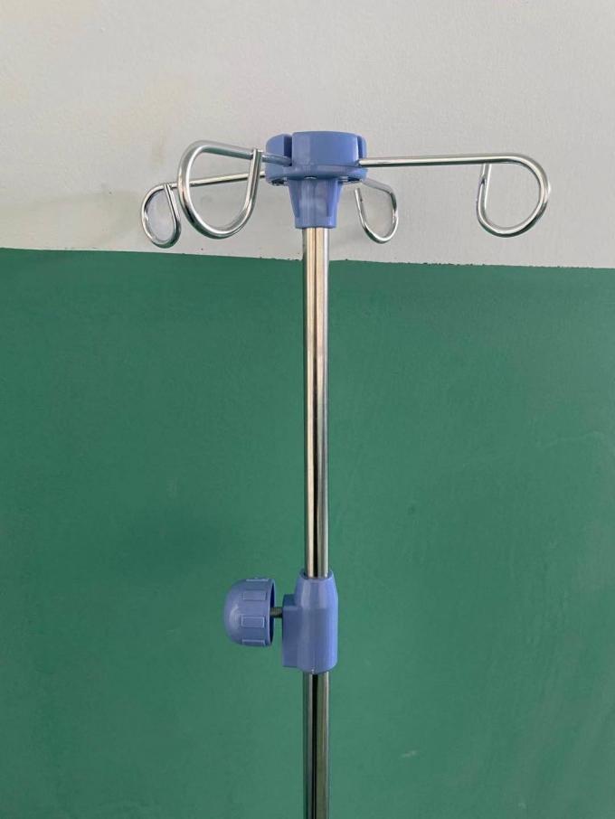 हॉस्पिटल स्पेशल ब्लू इन्फ्यूजन स्टैंड मोबाइल 4 हुक के साथ 0