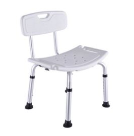 अस्पताल स्नान कुर्सी सफेद ऊंचाई समायोज्य एल्यूमिनियम मिश्र धातु मैट फिनिश