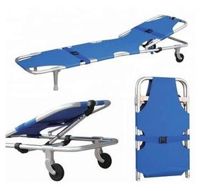 खरीदें एल्यूमीनियम मिश्र धातु पोर्टेबल एम्बुलेंस Collapsible स्ट्रेचर कैस्टर के साथ ऑनलाइन निर्माण