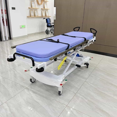 आपातकालीन स्ट्रेचर ट्रॉली हाइड्रोलिक आपातकालीन ट्रॉली चिकित्सा उत्पाद व्हीलचेयर स्थानांतरण बिस्तर