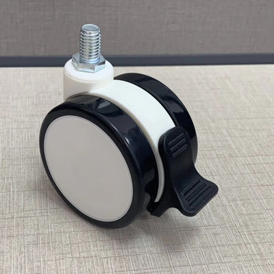 पीयू टीपीआर सामग्री M12X25MM ब्रेक सेंट्रल लॉकिंग के साथ मेडिकल कॉस्टर व्हील