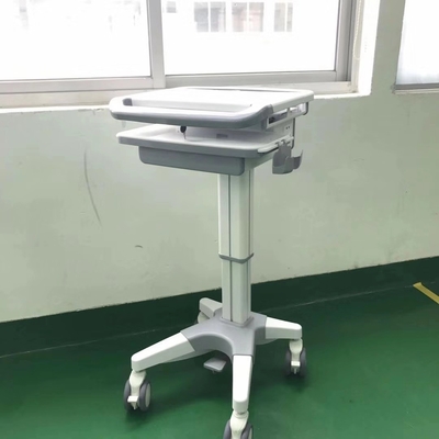 अस्पताल नोटबुक रोलिंग डेस्कटॉप कंप्यूटर कार्ट, ABS मोबाइल लैपटॉप कार्ट मेडिकल